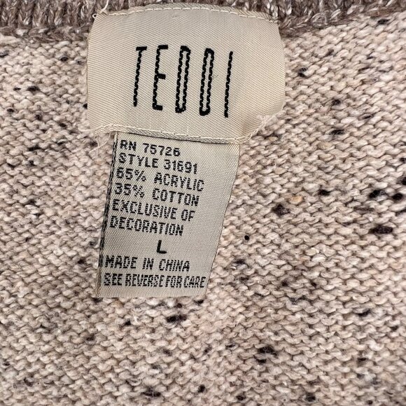 Vintage Teddi Womens Embroidered Knit Vest With Nature Scene Zip Front Large - Picture 4 of 8